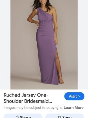 One-Shoulder Ruched Evening Gown in Lavender